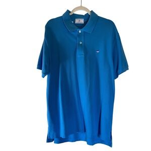 Southern Tide Skipjack Polo Shirt Men's Blue Cotton Elastane Short Sleeve Size L